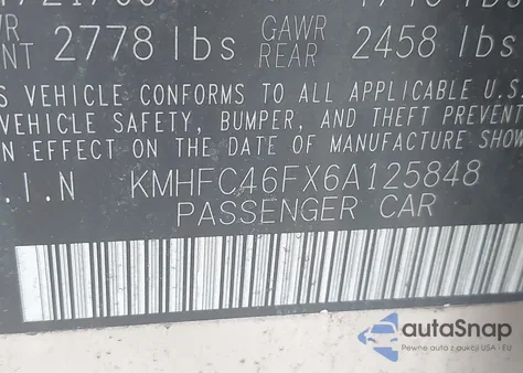 2006 Hyundai Azera Limited/Se from USA, damaged, VIN KMHFC46FX6A125848